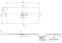 Vorschau: Villeroy&Boch Squaro Infinity Quaryl®-Duschwanne universal einbaubar (selb. zuschneidbar),160x80cm UDQ1680SQI2V-1S