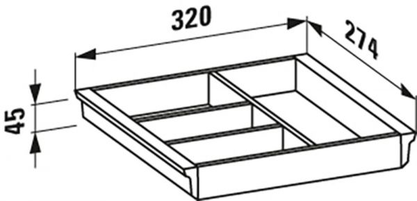 Laufen Space VAL Ordnungssystem für Waschtischunterbauten für Schubladen und Trolley, 32x27,4cm_1