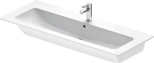 Duravit ME by Starck Waschtisch 123x49cm, mit 1 Hahnloch, mit Überlauf, WonderGliss, weiß 23611200001