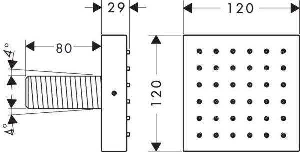 Axor ShowerCollection Brausemodul 12x12, Unterputz, eckig