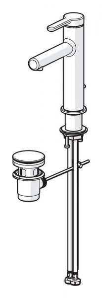 Hansa Hansadesigno Style Waschtisch-Einhand-Einlochbatterie mit Zugstangen-Ablaufgarnitur, chrom