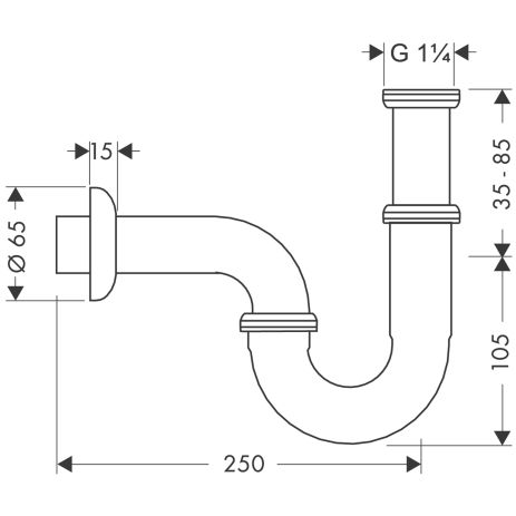 Hansgrohe Röhrensiphon Standardmodell, chrom