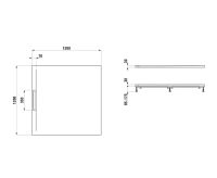 Vorschau: Laufen Pro S Marbond Duschwanne 120x120x3cm ultraflach, quadratisch, linearer Ablauf seitlich