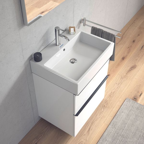 Duravit Vero Air Waschtisch rechteckig 60x47cm, mit 1 Hahnloch und Überlauf, WonderGliss, weiß 23506000001