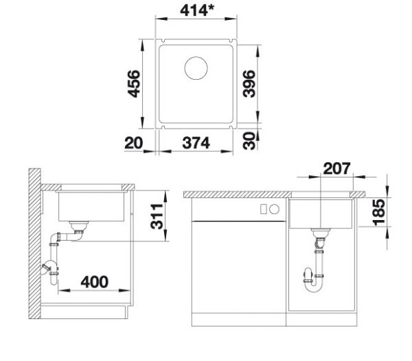 Blanco Subline 375-U Keramikspüle PuraPlus®