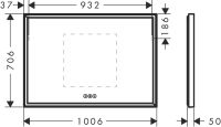 Vorschau: Hansgrohe Xarita E Spiegel mit LED-Beleuchtung 100x70cm, hinterleuchtet, Berührungssensor, weiß matt