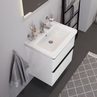 Vorschau: Duravit D-Neo Waschtisch rechteckig 65x48cm, mit Hahnloch und Überlauf, weiß 2367650000