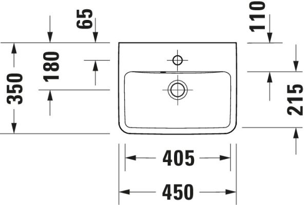 Duravit Duravit No.1 Handwaschbecken rechteckig 45x35cm, mit Hahnloch, mit Überlauf, weiß 0743450000