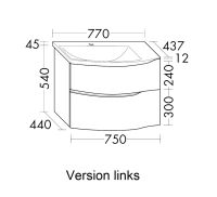 Vorschau: Burgbad Sinea 3.0 Waschtisch mit Unterschrank 77cm