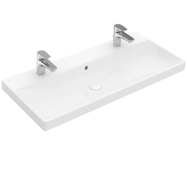 Villeroy&Boch Avento Doppel-Schrankwaschtisch, 100x47cm, 2 Hahnlöcher 4156A401