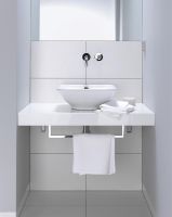 Vorschau: Duravit Bacino Aufsatzbecken 42x42cm quadratisch, mit Überlauf, ohne Hahnloch, weiß 0333420000