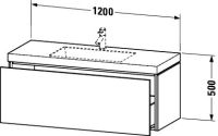 Vorschau: Duravit L-Cube c-bonded Set wandhängend 120x48cm, Vero Air Waschtisch, 1 Schublade, ohne Hahnloch, techn. Zeichnung