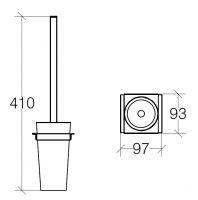Vorschau: lineabeta SKUARA Toilettenbürstengarnitur verwendbar mit Halter 10cm, edelstahl poliert