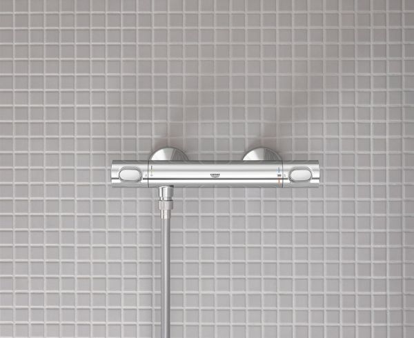 Grohe Precision Flow Thermostatbatterie mit Brausegarnitur 90cm, chrom