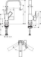 Vorschau: Hansgrohe Metropol Einhebel-Waschtischmischer 230 mit Bügelgriff und Push-Open Ablaufgarnitur, chrom