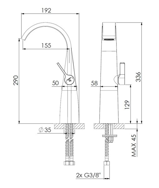 Steinberg Serie 280 Waschtisch-Einhebelmischer ohne Ablaufgarnitur, matt black 2801700S