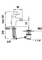 Vorschau: Laufen Citypro Einhand-Bidetmischer mit Ablaufventil, chrom H3419510041111_1