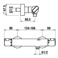 Vorschau: Laufen Citypro Thermostatischer Duschenmischer, chrom H3339570044001_1
