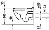 Vorschau: Duravit Starck 3 Wand-WC Set inkl. WC-Sitz mit Absenkautomatik, 54x37cm, oval, rimless, weiß