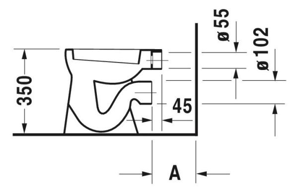 Duravit Duraplus Stand-WC Flachspüler spülrandlos, weiß