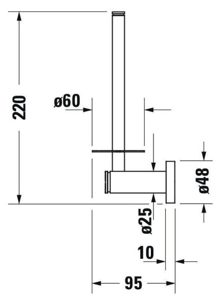 Duravit D-Code Ersatzrollenhalter, wandhängend, chrom 0099151000