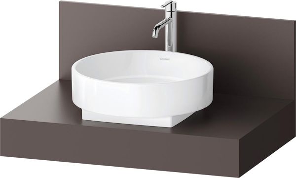 Duravit Balcoon Set Aufsatzbecken mit Unterschrank 80cm, schieferbraun matt
