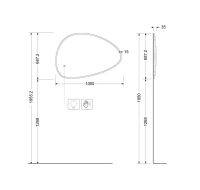 Vorschau: Kludi LUMA LED-Spiegel 100x69cm in organische Form mit Spiegelheizung