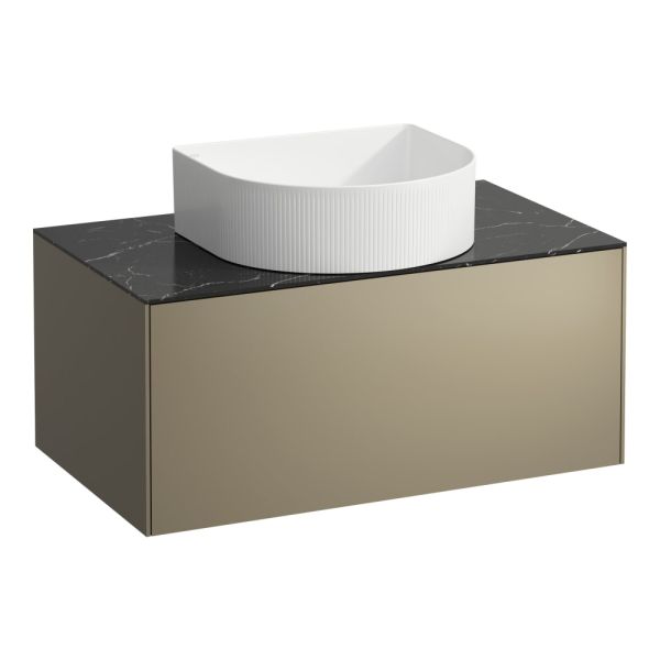 Laufen Sonar Schubladenelement 77,5cm für Waschtisch-Schale, 1 Auszug mit Push & Pull, titan nero marquina H4054110341421 