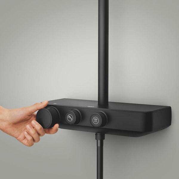 Grohe Vitalio Joy+ SmartControl System 350x230 Mono Duschsystem mit Thermostat, Aufputz, schwarz matt 1360482430