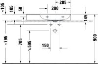 Vorschau: Duravit DuraSquare Waschtisch 80x47cm, ohne Überlauf, mit Wondergliss, mit nicht verschließbarem Ablaufventil, weiß 23498000701