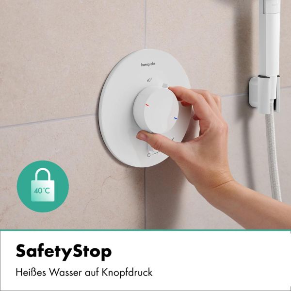 hansgrohe Ecostat Comfort S Thermostat Unterputz 1 Funktion, weiß matt