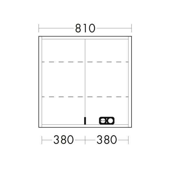 Burgbad rl20 Spiegelschrank 81x80cm mit Lichtrahmen, Wandeinbau SPVL080F6947