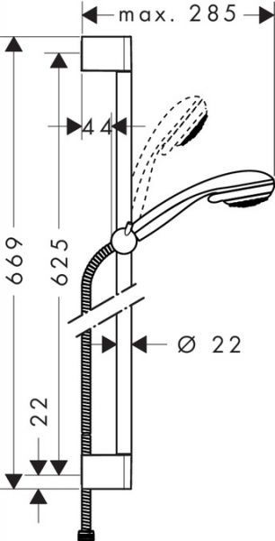Hansgrohe Crometta 85 Vario Brauseset mit Brausestange 0,65m, chrom