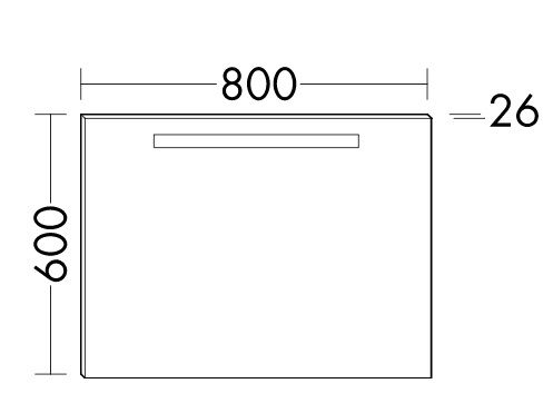 Burgbad Eqio/Sys30 Leuchtspiegel mit horizontaler LED-Beleuchtung, 80x60cm