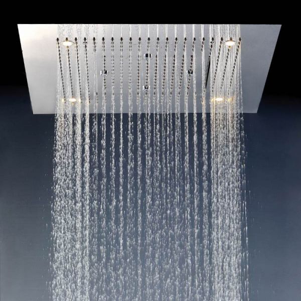 Steinberg Sensual Rain Regenkopfbrause 80x80cm, 3 Strahlarten, LED-Beleuchtung, edelstahl poliert