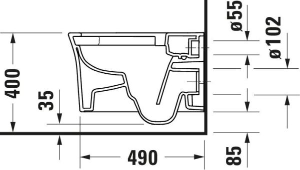 Duravit White Tulip Wand-WC 54x37cm, rund, HygieneGlaze, rimless, Durafix, weiß