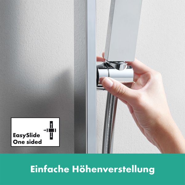 Hansgrohe Unica Brausestange E Puro 90cm mit Brausehalter und Brauseschlauch, chrom