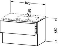 Vorschau: Duravit L-Cube Waschtischunterschrank Becken rechts 82x48cm 2 Schubladen für ME by Starck 234683