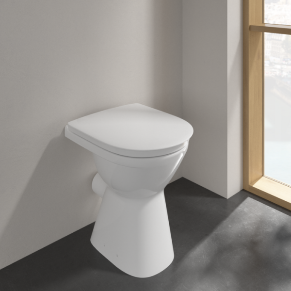 Villeroy&Boch ViCare Stand-Flachspül-WC mit DirectFlush, spülrandlos, oval, weiß, 35,5x49cm 4684R0011