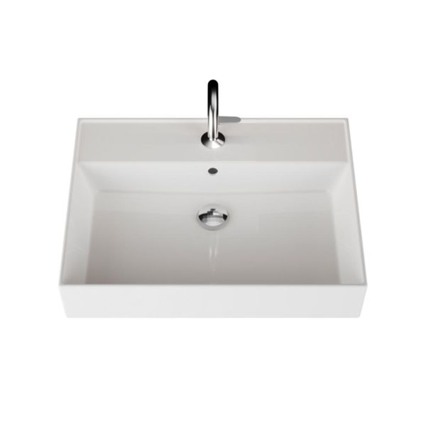 Burgbad Devio Keramik-Waschtisch 60cm mit Unterschrank, 1 Auszug & offenem Fach