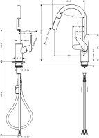 Vorschau: Hansgrohe Focus M41 Küchenarmatur 240, Eco, ausziehbar, chrom, 31833000 