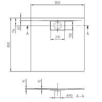 Vorschau: Villeroy&Boch Architectura MetalRim Duschwanne, superflach 80x80cm, weiß