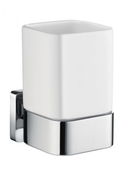 Smedbo Ice Zahnputzbecherhalter zur Wandmontage, weiß/chrom OK443P