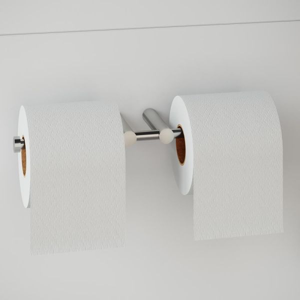 Cosmic Logic Doppelter Rollenhalter ohne Deckel, edelstahl glänzend 2260257 3