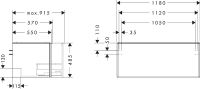 Vorschau: Hansgrohe Xelu Q Waschtischunterschrank 118x55cm für Aufsatzwaschtisch, 1 Schubkasten