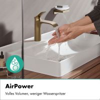 Vorschau: hansgrohe Vivenis Waschtischmischer 110 CoolStart, Zugstangen-Ablaufgarnitur, brushed bronze