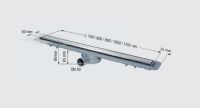 Vorschau: Kessel Linearis Compact Komplett-Duschrinne DN50 inkl. Dichtmanschette werksseitig angebracht