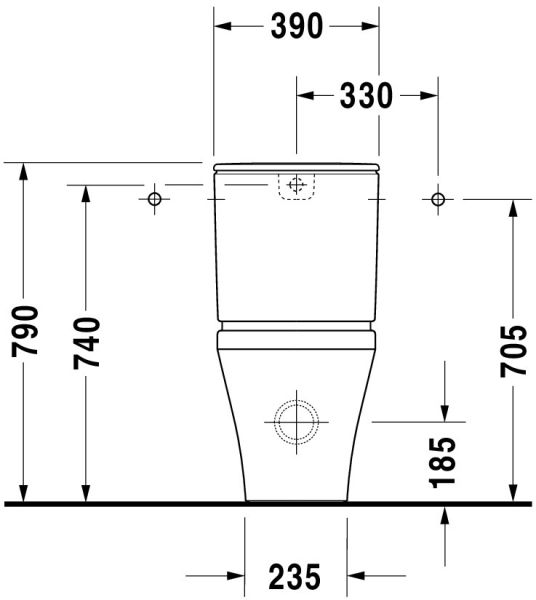 Duravit DuraStyle Stand-WC für Kombination, Tiefspüler 37x63cm, HygieneGlaze, weiß