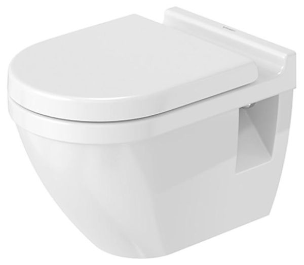 Duravit Starck 3 Wand-WC Set inkl. WC-Sitz mit Absenkautomatik, 54x37cm, oval, weiß 42000900A1