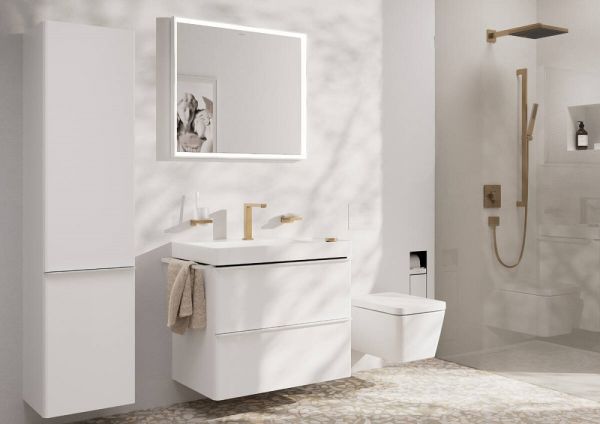 Hansgrohe Tecturis E 2-Loch Waschtischarmatur 150 CoolStart mit Ablaufgarnitur, brushed bronze